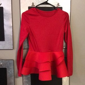 Red peplum top